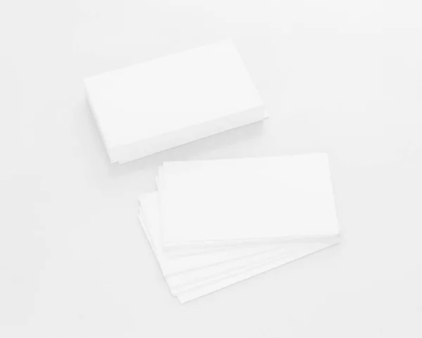 Mockup of business cards on white textured paper background — Stock Photo, Image