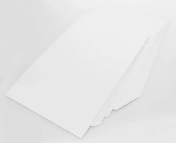 A4 blank paper stack with soft shadows isolated on white backgro — Stock Photo, Image