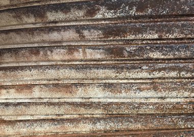 Rusty iron roller shutter, grunge steel iron background