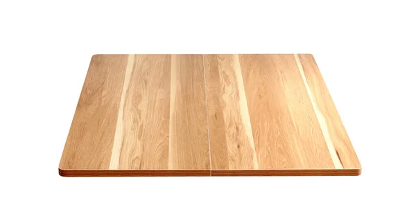 Hnědý Prázdný Dřevěný Stůl Top Izolované Bílém Pozadí — Stock fotografie