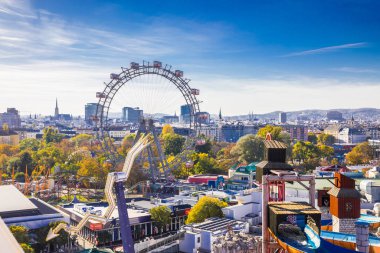 Viyana, Avusturya 'nın Prater ve Skyline manzarası