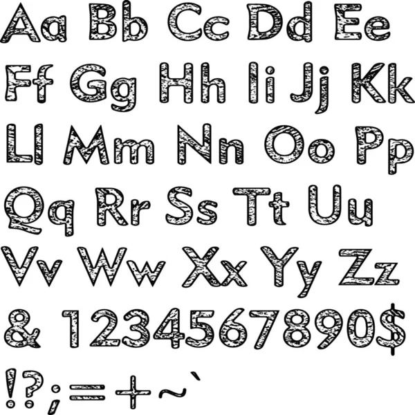 Alfabeto Letras Coleção Texto Estrutural Texturizado Desenho Desenhado Mão Elementos — Fotografia de Stock