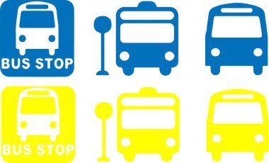 Otobüs durağı simgesi arkaplanda izole edildi