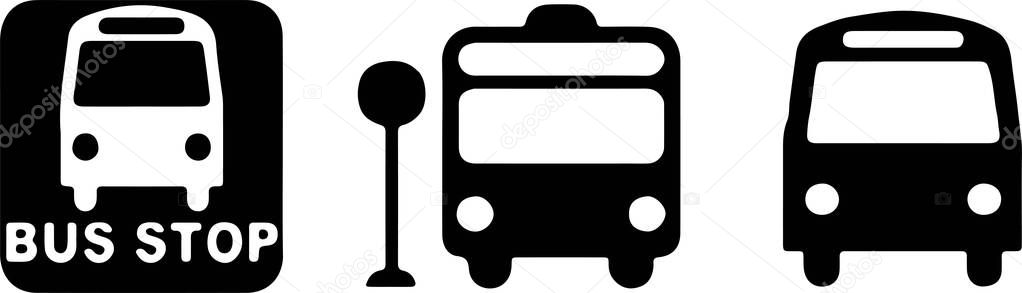 bus stop icon isolated on background