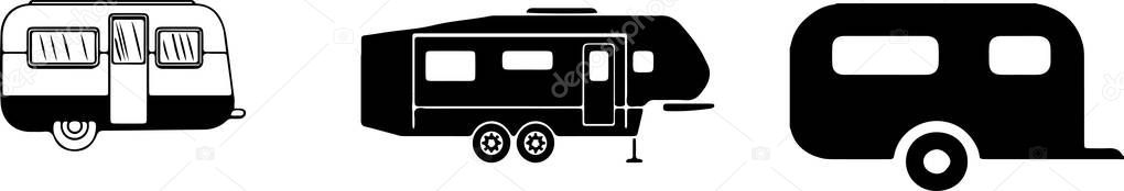 camping trailer icon isolated on  background