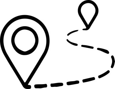 Beyaz arkaplanda izole edilmiş uzaklık simgesi