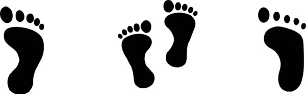 Footprint Ikon Isolerad Vit Bakgrund — Stock vektor