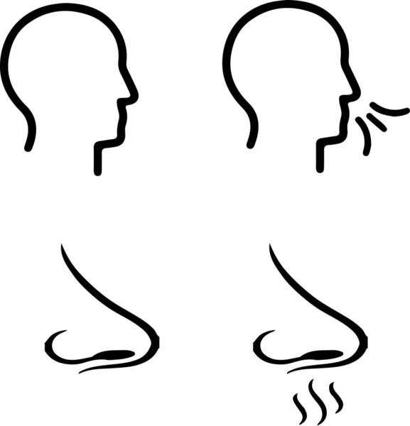 鼻烟气味轮廓图标 — 图库矢量图片