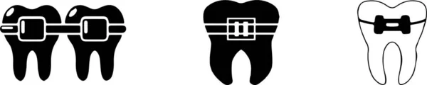 Zahnspange Symbol Isoliert Auf Weißem Hintergrund — Stockvektor