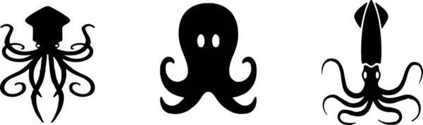 Octopus Pictogram Geïsoleerd Witte Achtergrond — Stockvector
