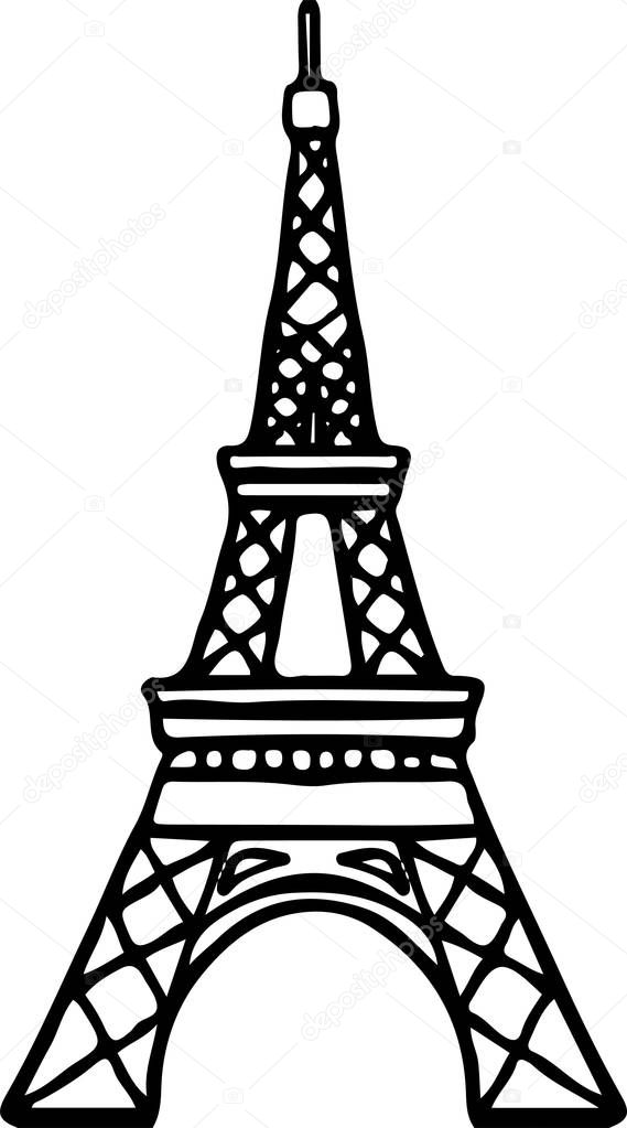 eiffel tower icon isolated on white background