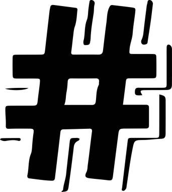 hashtag vektörü beyaz arkaplanda izole edildi