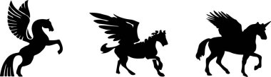 Pegasus simgesi beyaz arkaplanda izole edildi