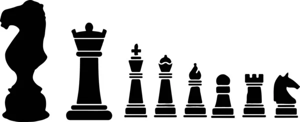 Schackpjäser Ikon Isolerad Vit Bakgrund — Stock vektor