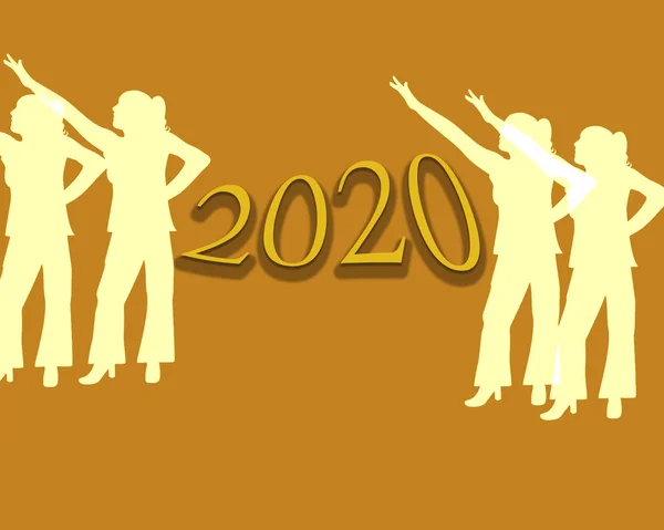 Ilustracja Szczęśliwego Nowego Roku 2020 Tle — Zdjęcie stockowe