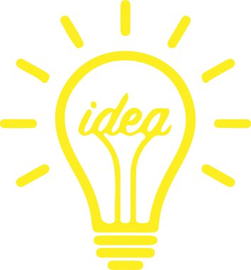 Fikir kavramı. Beyaz arkaplanda izole edilmiş ampul simgesi