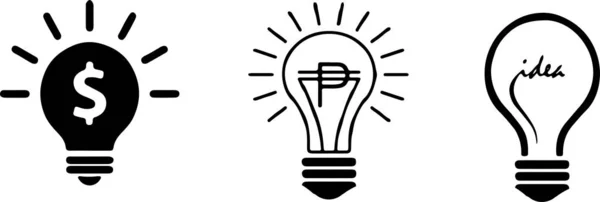 Idea Concept Light Bulb Icon Icon Isolated White Background — Stock Vector