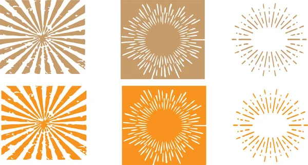 Abstract Sunburst Set Vector Background — Stock Vector