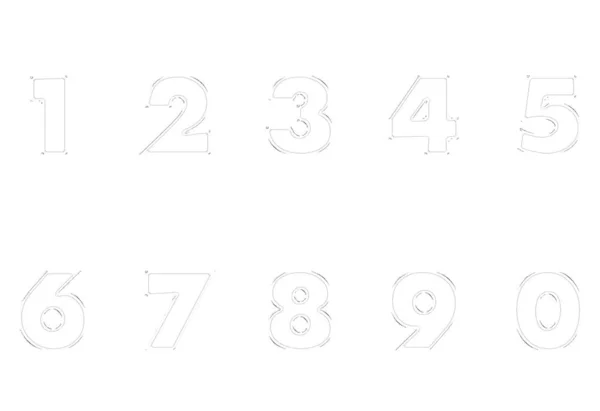 Color Numbers Style Vector Figure Paint Modern — стоковый вектор