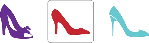 Femme Chaussures Icône Isolé Sur Fond Blanc — Image vectorielle