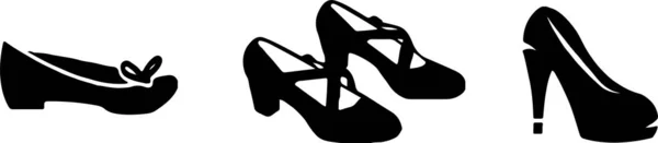 Ikon Sepatu Wanita Diisolasi Pada Latar Belakang Putih - Stok Vektor