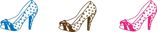 Femme Chaussures Icône Isolé Sur Fond Blanc — Image vectorielle