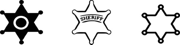 Ícone Xerife Isolado Fundo Branco —  Vetores de Stock