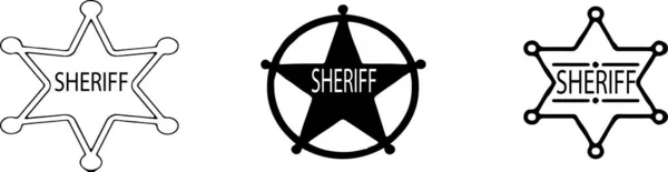 Sheriff Pictogram Geïsoleerd Witte Achtergrond — Stockvector