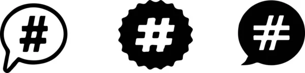 Hashtag Ikon Isolerad Bakgrunden — Stock vektor