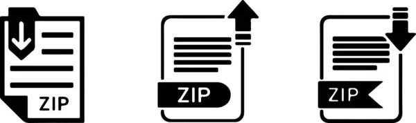 Zip Dosya Simgesi Beyaz Arkaplanda Izole Edildi — Stok Vektör