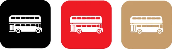 Иконка Двухэтажного Автобуса Заднем Плане — стоковый вектор