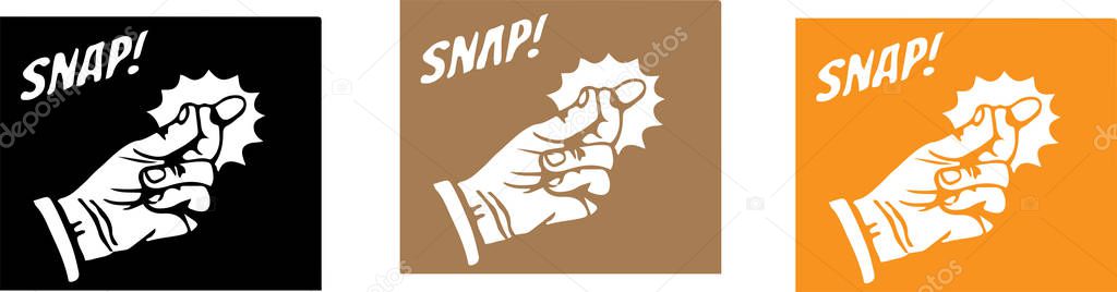 finger snapping icon isolated on background