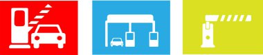 Toll yol simgesi arkaplanda izole edildi