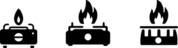 Icono Estufa Gas Aislado Sobre Fondo Blanco — Archivo Imágenes Vectoriales