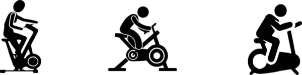 Stationary Bike Icon Isolated Background — Stock Vector