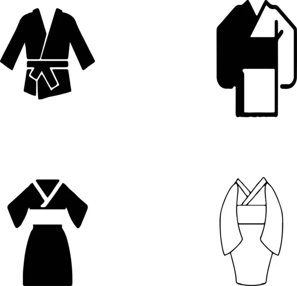 Ikona Kimono Izolovaných Bílém Pozadí — Stockový vektor