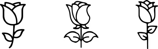 Icône Rose Isolée Sur Fond — Image vectorielle