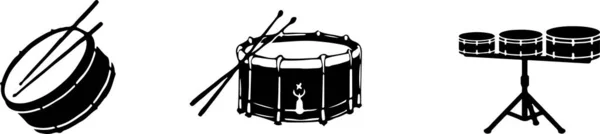 Ikon Drum Terisolasi Latar Belakang - Stok Vektor