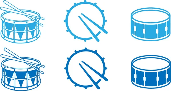 Tambor Icono Aislado Fondo — Archivo Imágenes Vectoriales