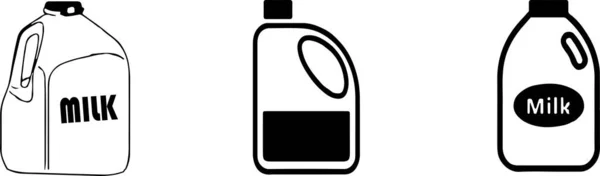Big Bottle Milk Icon Isolated White Background — Stock Vector