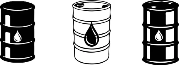 Oil Barrel Icon Isolated White Background — Stock Vector
