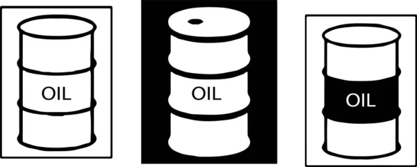 Oil Barrel Icon Isolated White Background — Stok Vektör