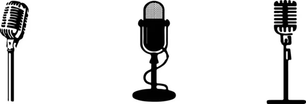 Retro Microphone Icon Isolated Background — Stock Vector
