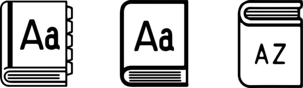 Woordenboek Pictogram Geïsoleerd Achtergrond — Stockvector