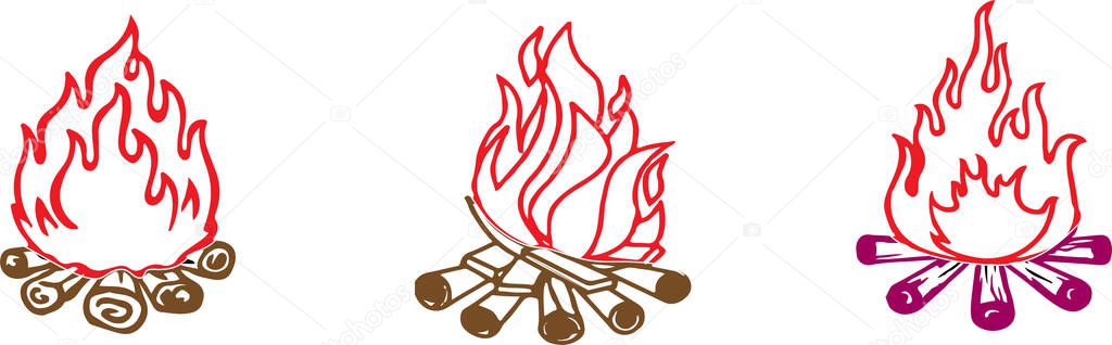bonfire icon isolated on white background