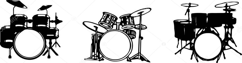 drum set icon isolated on white background