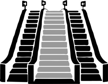 Yürüyen merdiven simgesi arkaplanda izole edildi