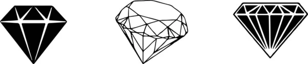 Icono Diamond Aislado Sobre Fondo Blanco — Vector de stock