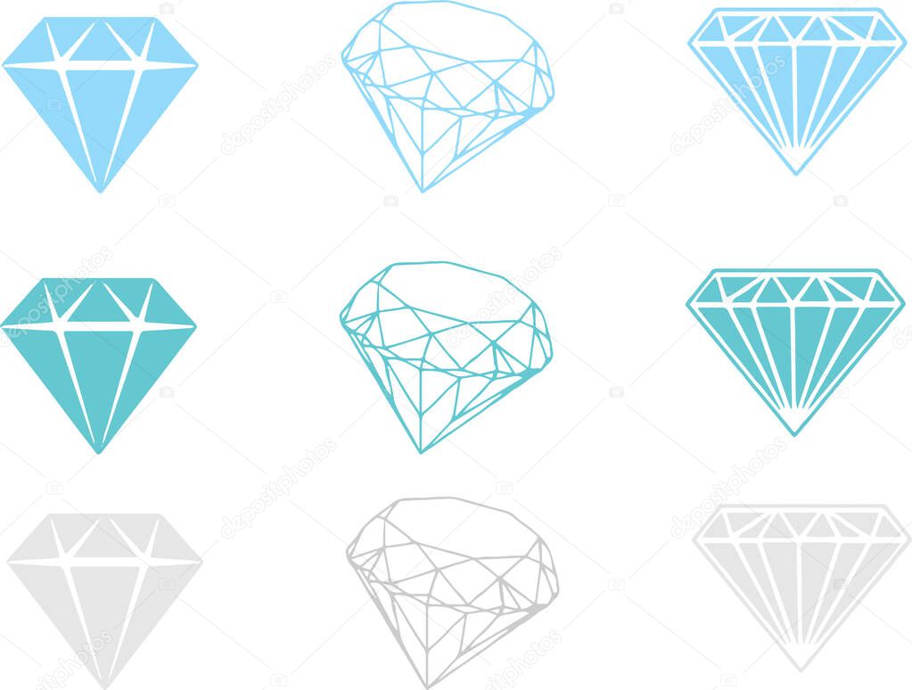 diamond icon isolated on white background