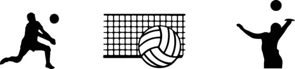Volleyball Ikone Isoliert Auf Hintergrund — Stockvektor